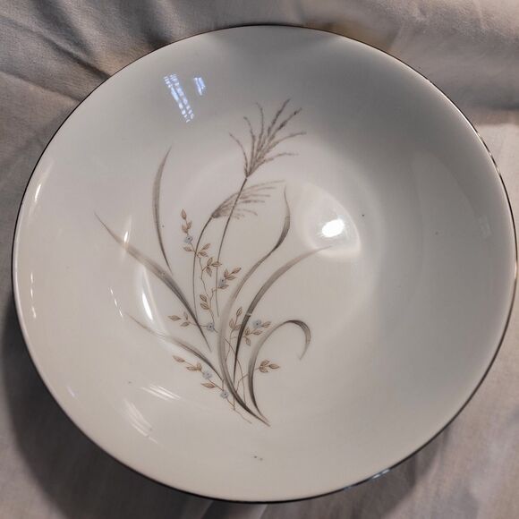 CastleCourt Fine China Wheat Spray Pattern Serving Bowl, Japan Silver Trim - Picture 5 of 5